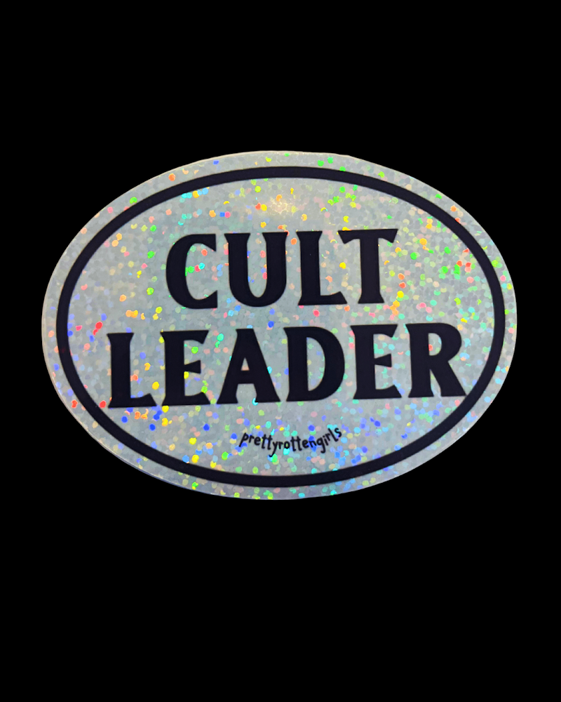 Cult Leader Glitter Sticker | Holographic Y2K Vinyl Decal | Alt Laptop, Water Bottle, Journal