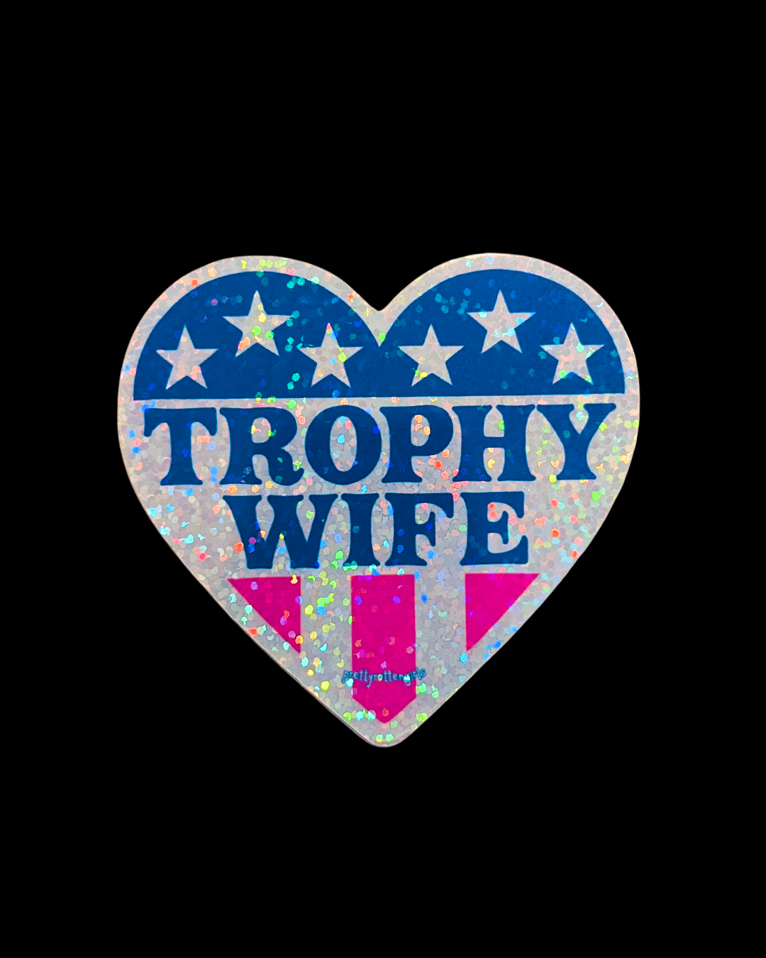 Glitter Vinyl Heart Decal | Y2K Bratcore Feminine Funny Sticker | Retro Glitter Laptop Water Bottle Sticker