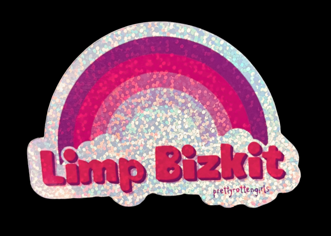 Limp Bizkit Sticker | Y2K Glitter Holographic Vinyl | Funny Band Sticker | Laptop, Water Bottle, Journal | Nu Metal 2000s Aesthetic Gift