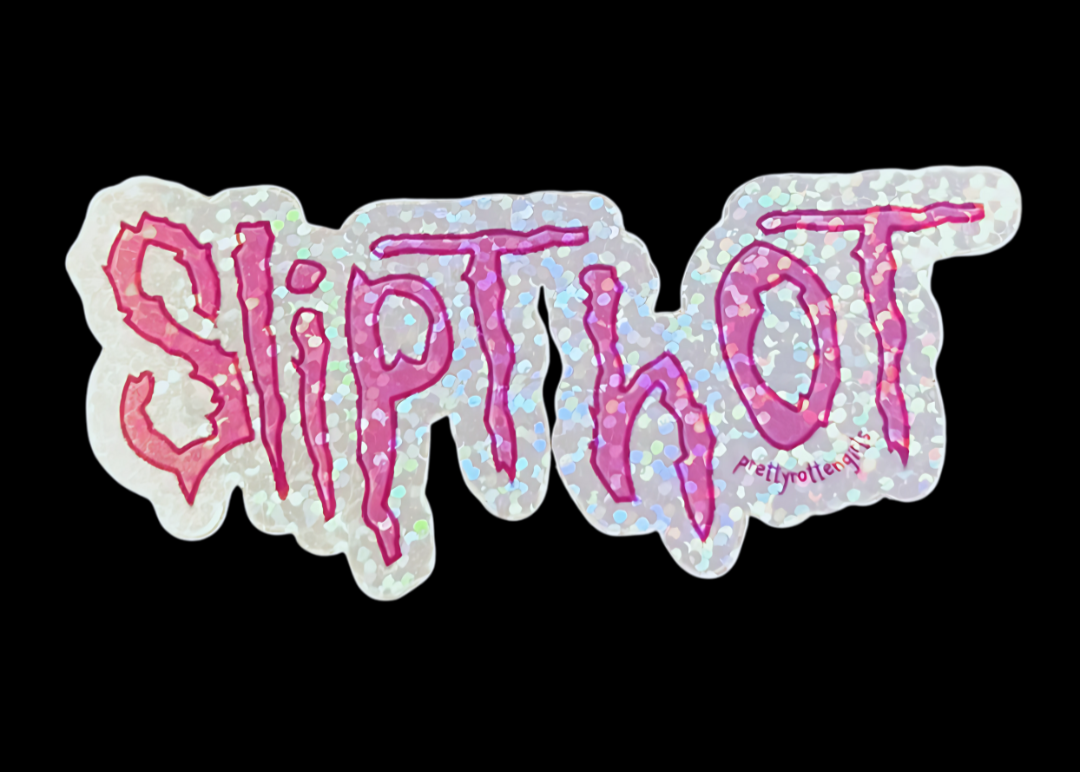 Slipthot Sticker | Y2K Metal Band Parody Glitter Vinyl | Durable & Fade-Resistant | Laptop, Water Bottle, Journal | Funny Music Lover Gift