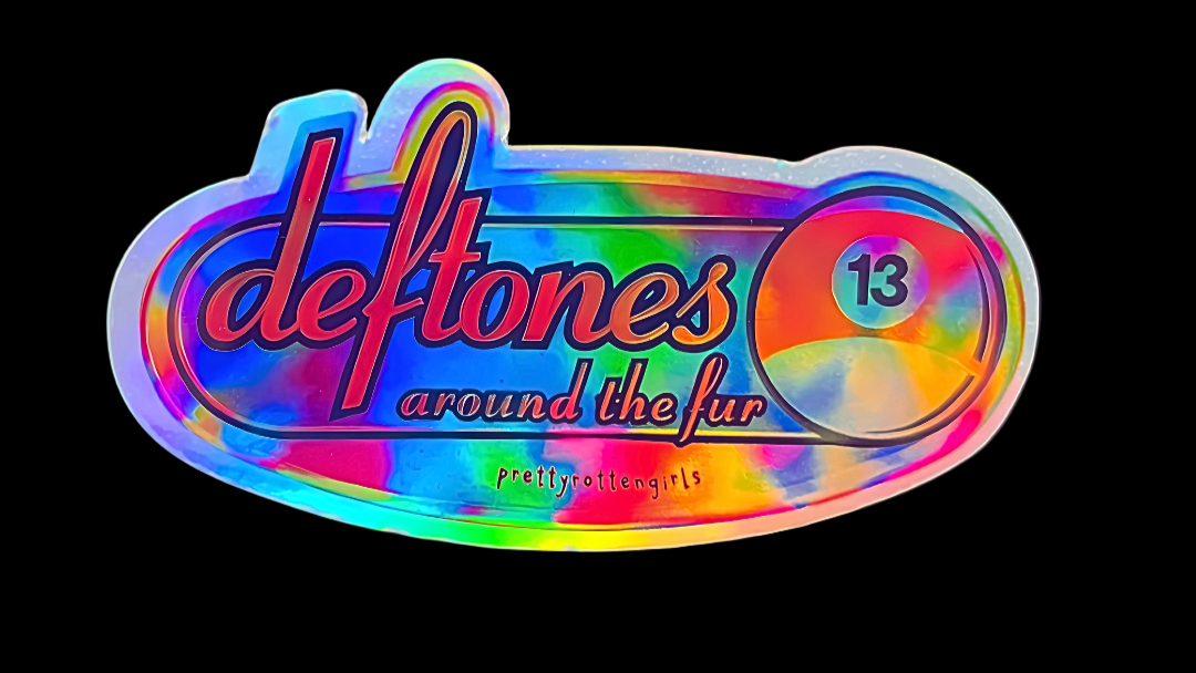 Deftones Around the Fur Sticker | Holographic Rainbow Vinyl | Alt Rock Y2K Aesthetic | Durable & Fade-Resistant | Laptop, Journal, Skateboard
