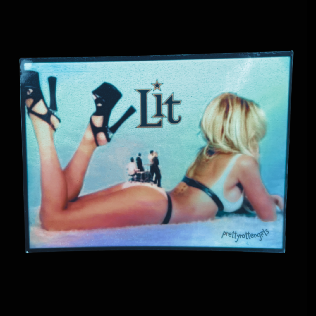 Lit Miserable Music Video Holographic Sticker | Y2K Pop Punk Alt-Rock Vinyl | Laptop, Water Bottle, Journal