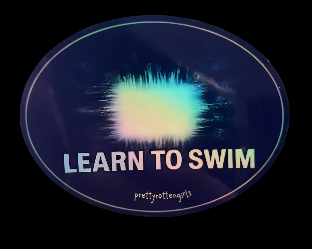 Learn to Swim Holographic Sticker | Tool-Inspired Prog Metal Psychedelic Vinyl | Laptop, Water Bottle, Journal
