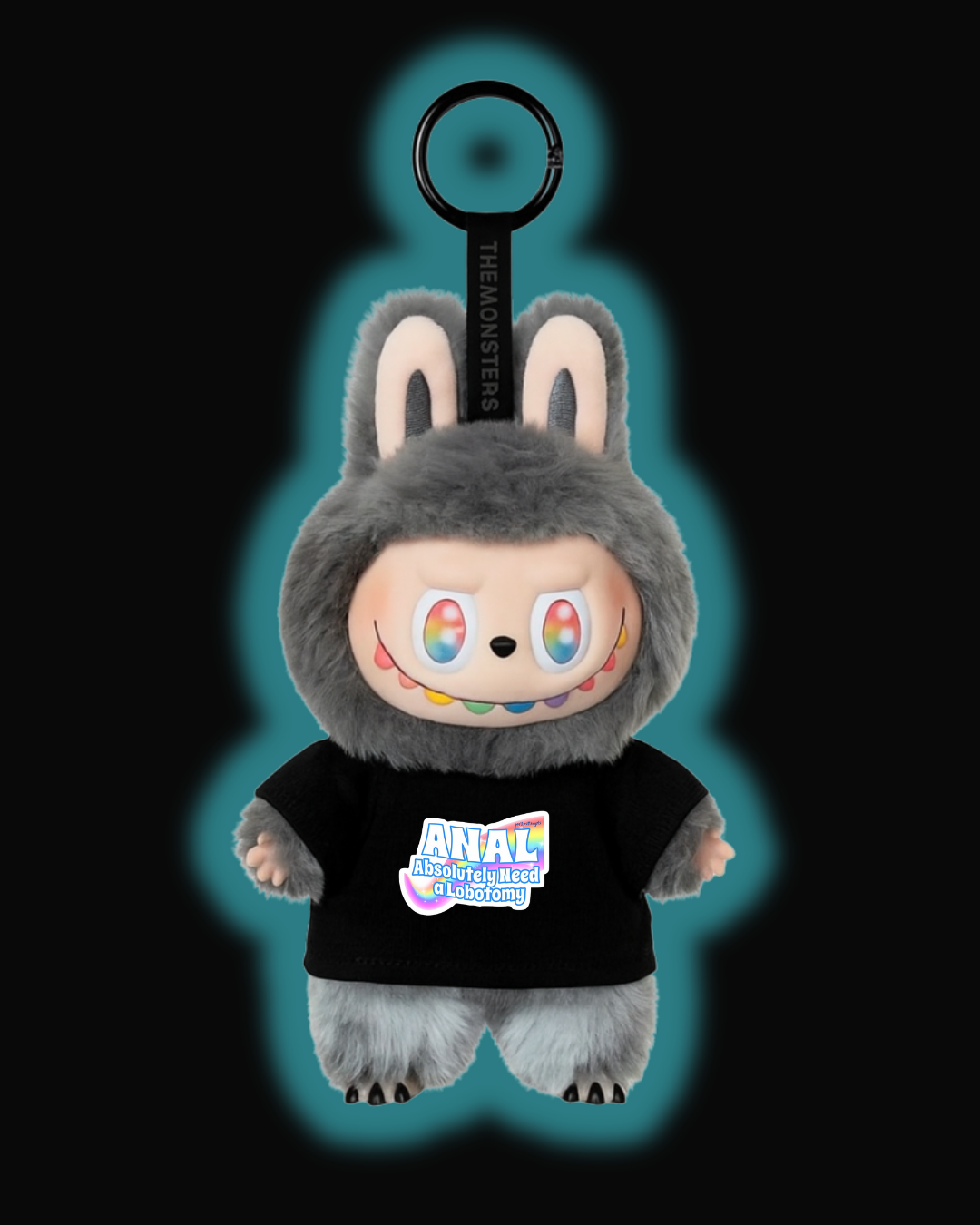 Labubu Mini T-Shirt – “Absolutely Need a Lobotomy” Holographic Tee | Funny Plush Clothes | PrettyRottenGirls Labubu Outfit